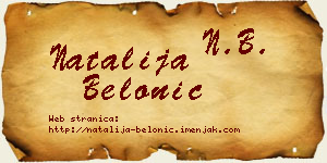 Natalija Belonić vizit kartica
